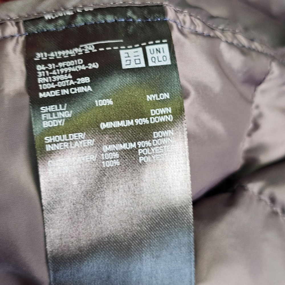 Uniqlo Jacket Mens Large Blue Ultra Light Down Puffer Packable Lightweight - Picture 8 of 12